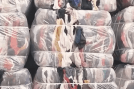 Palleted textiles ready for industrial use
